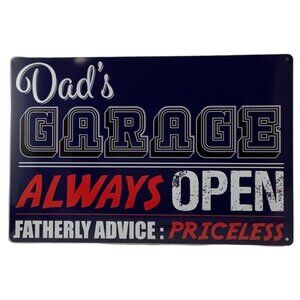 Metal Sign Garage Rules Nostalgic Vintage Style Wall Plaque Decoration 12 x 8 in